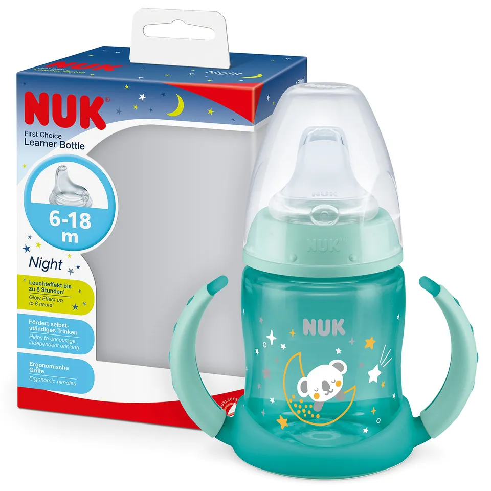 nuk-first-choice-trinklernbecher-night-150-ml-6-18-monate-leuchtet-im-dunkeln-an image 1