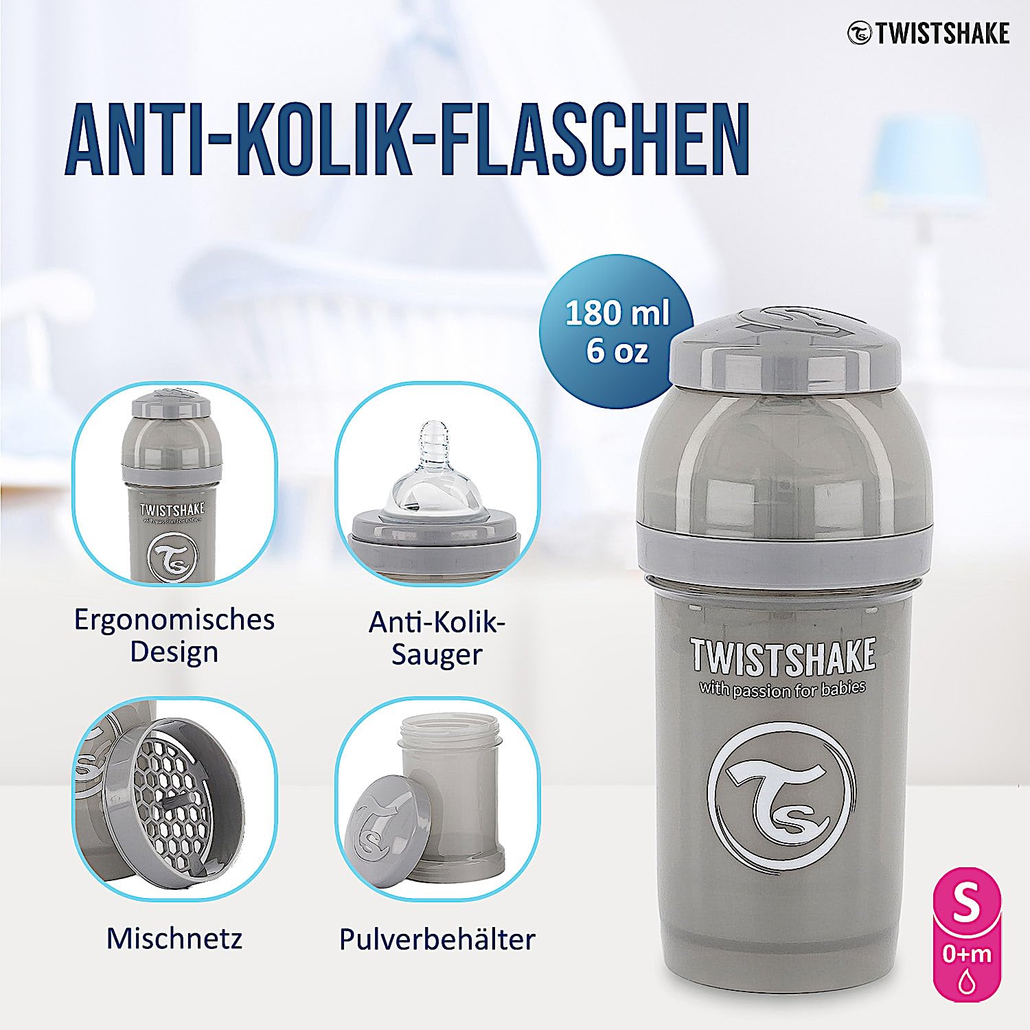 twistshake-anti-kolik-babyflasche-2er-set-180-ml-mit-milchpulverbeh-lter-und-mix image 2
