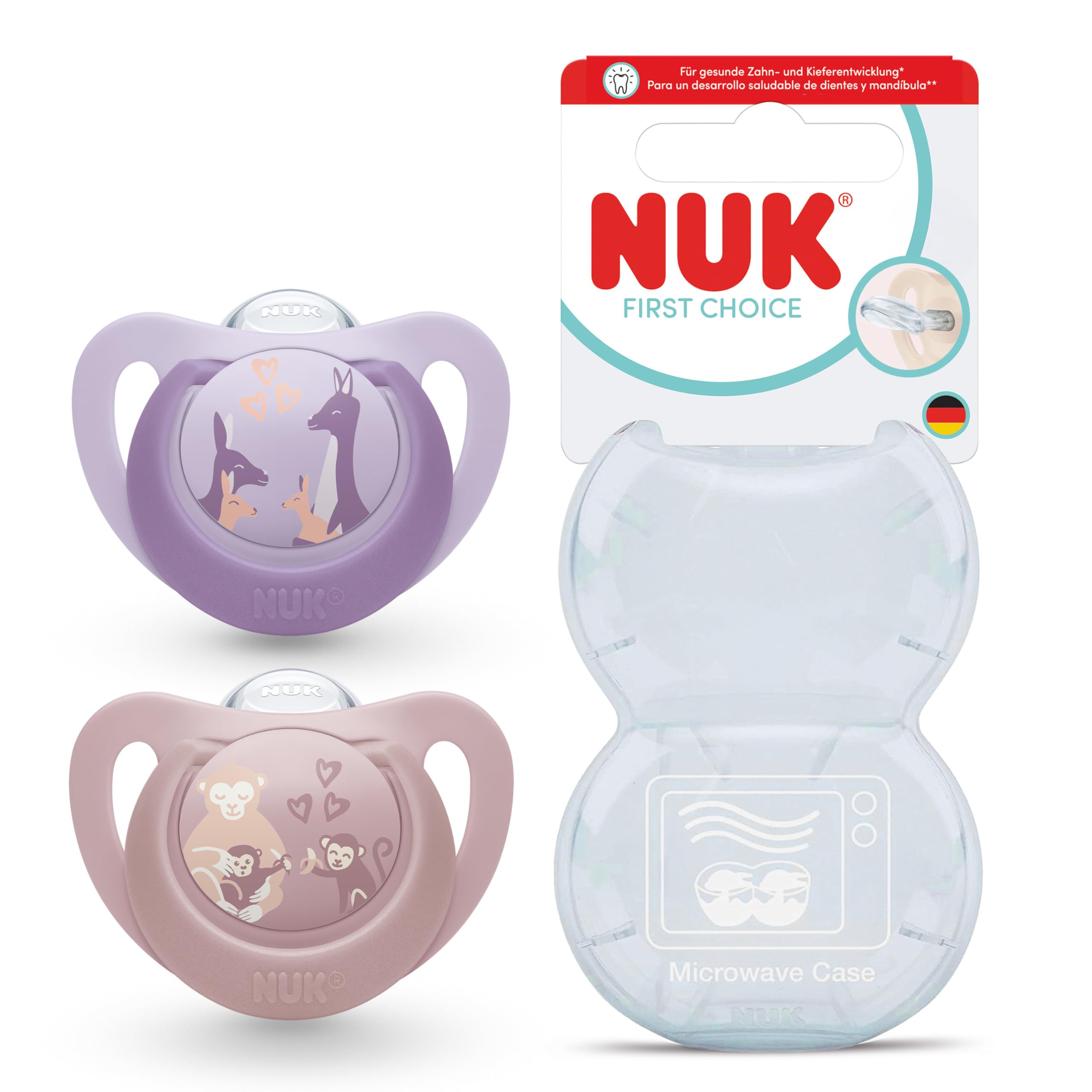 nuk-first-choice-schnuller-18-36-monate-affe-k-nguru-2-st-ck image 1