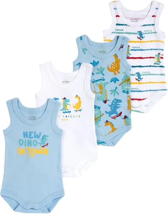 chicco-baby-jungen-body-4er-pack-rmellos-aus-100-baumwolle-mit-druckkn-pfen image 1