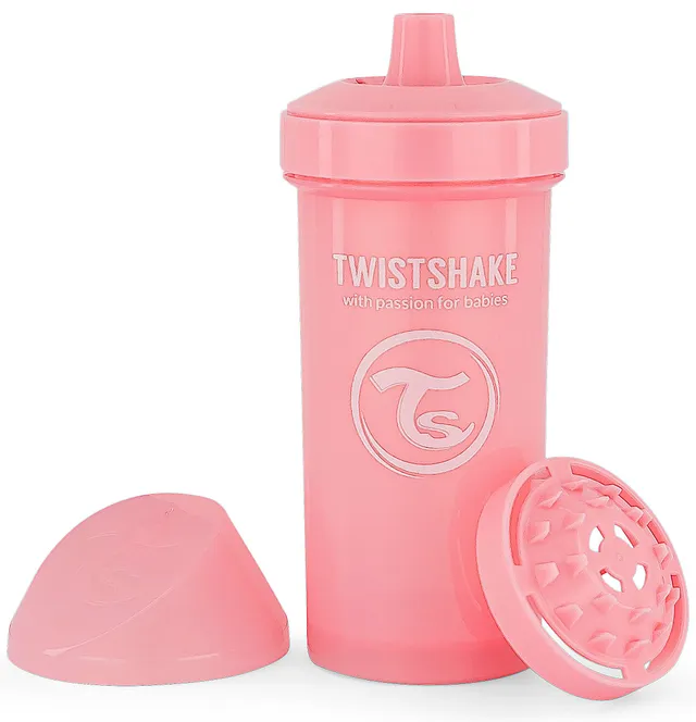 twistshake-kid-cup-360-ml-12m-rosa-mit-fruchtmixer-und-hartem-ausguss image 1
