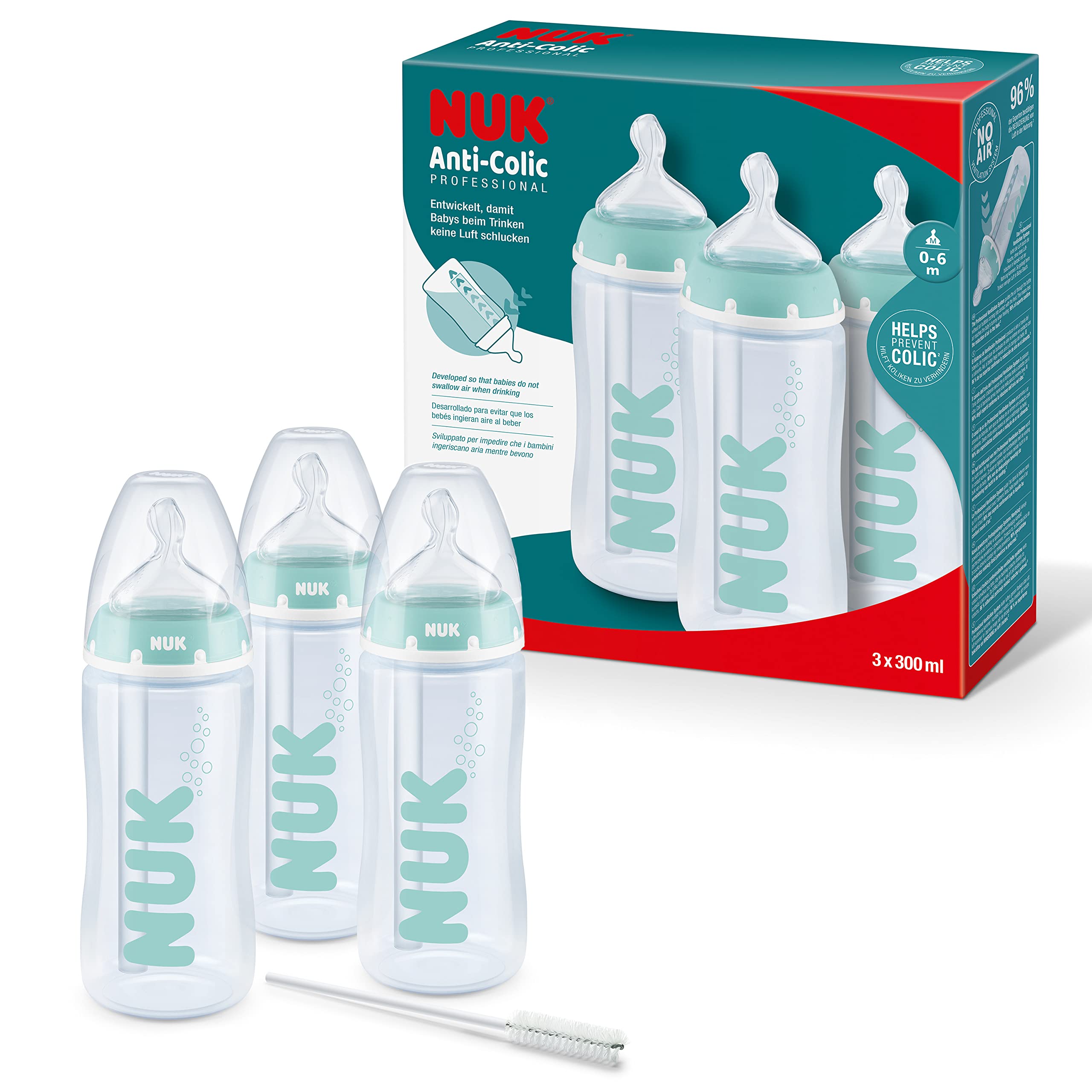 nuk-first-choice-anti-colic-professional-babyflaschen-set-0-6-monate-300-ml-blau image 1