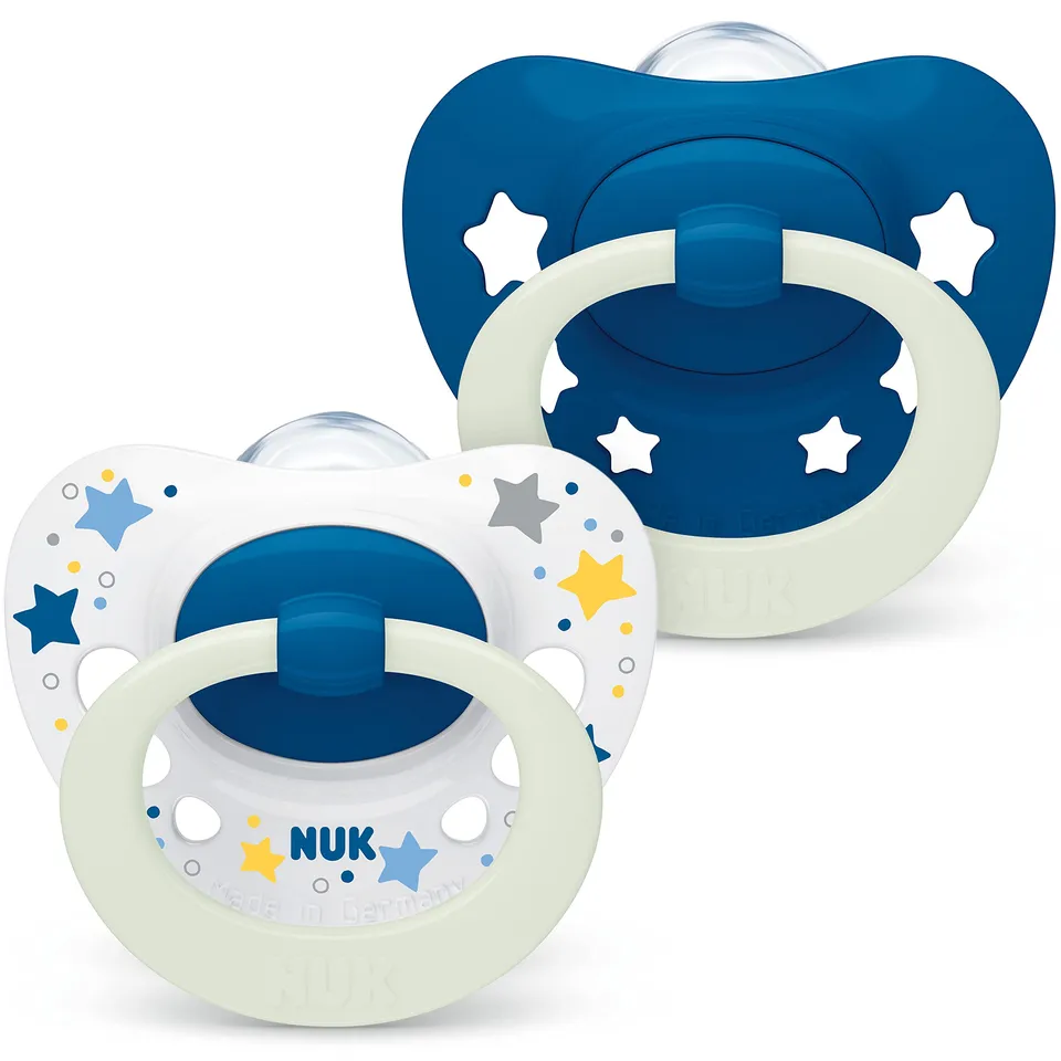 nuk-signature-night-babyschnuller-0-6-monate-blaue-sterne-2-st-ck image 1