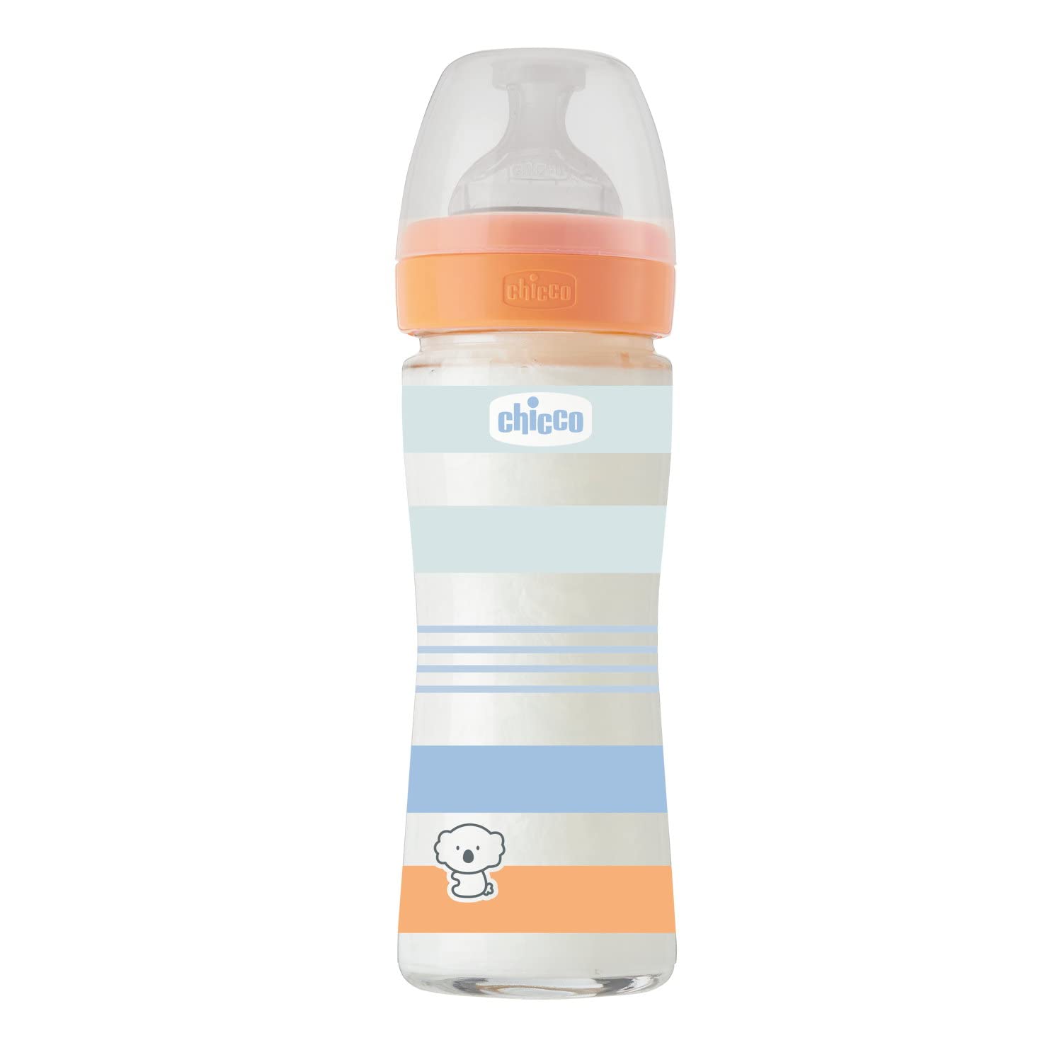 chicco-well-being-babyflasche-aus-glas-240-ml-normaler-fluss-physiologischer-sil image 1