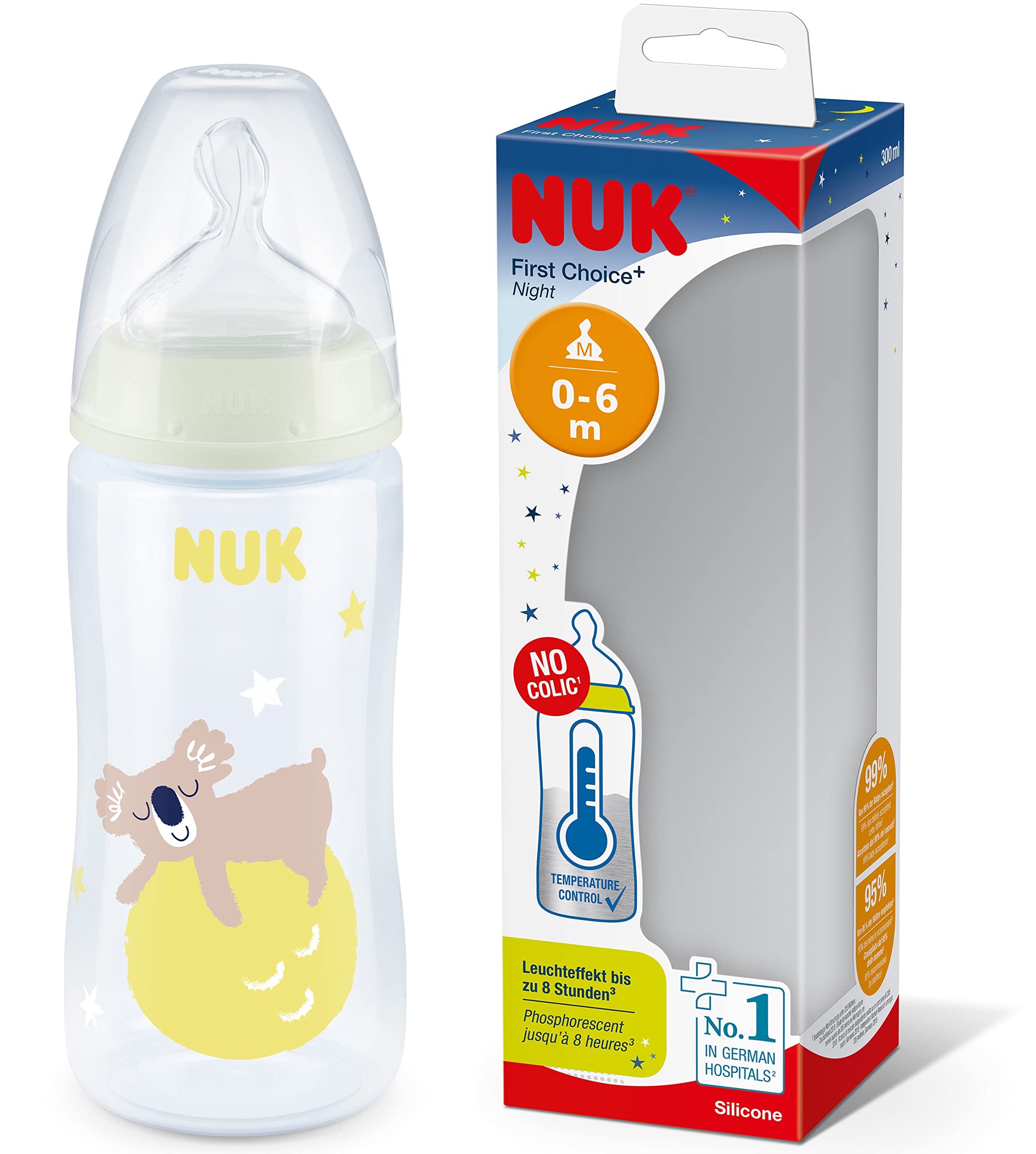 nuk-first-choice-night-babyflasche-300-ml-0-6-monate-koala image 1