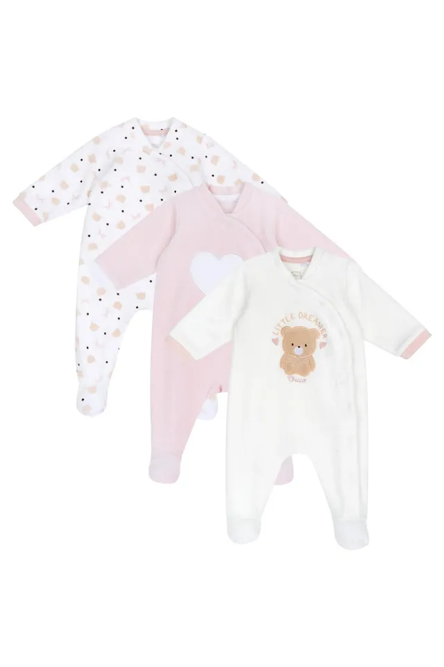 chicco-baby-strampler-f-r-m-dchen-3er-set-weiche-nicki-strampler-mit-f-chen-0-24 image 1