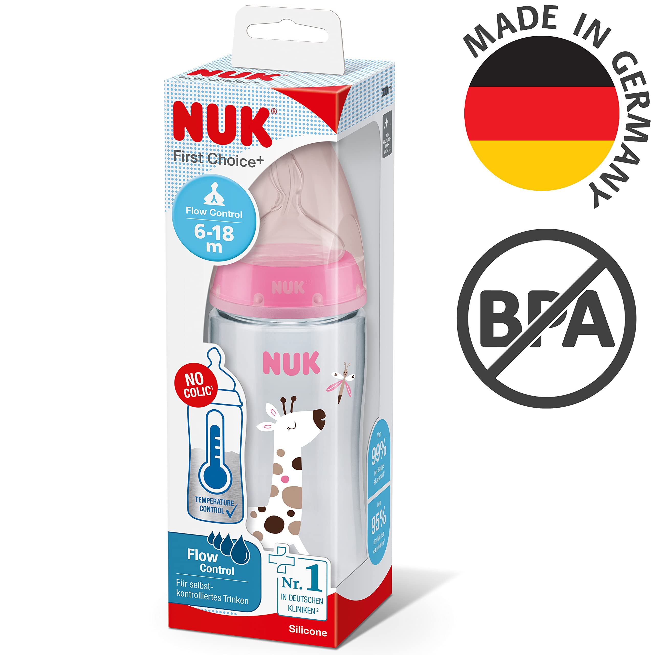 nuk-first-choice-babyflasche-300-ml-6-18-monate-pink-giraffe image 7