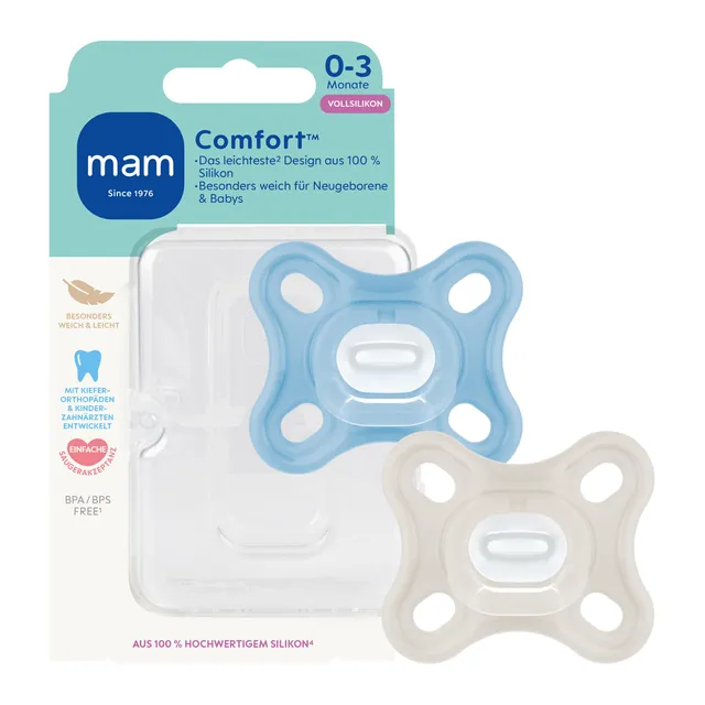 mam-comfort-schnuller-0-3-monate-f-r-fr-hgeborene-neugeborene-100-silikon-blau-b image 1