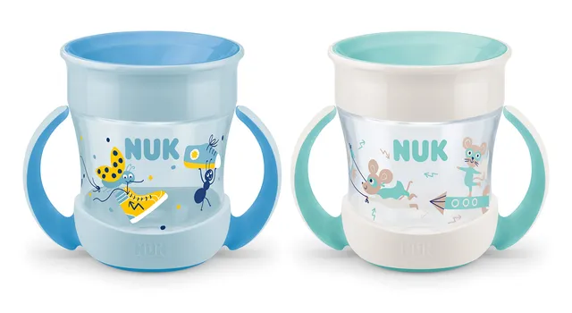 nuk-mini-magic-cup-trinklernbecher-2er-set-auslaufsicherer-360-trinkrand-mit-gri image 1