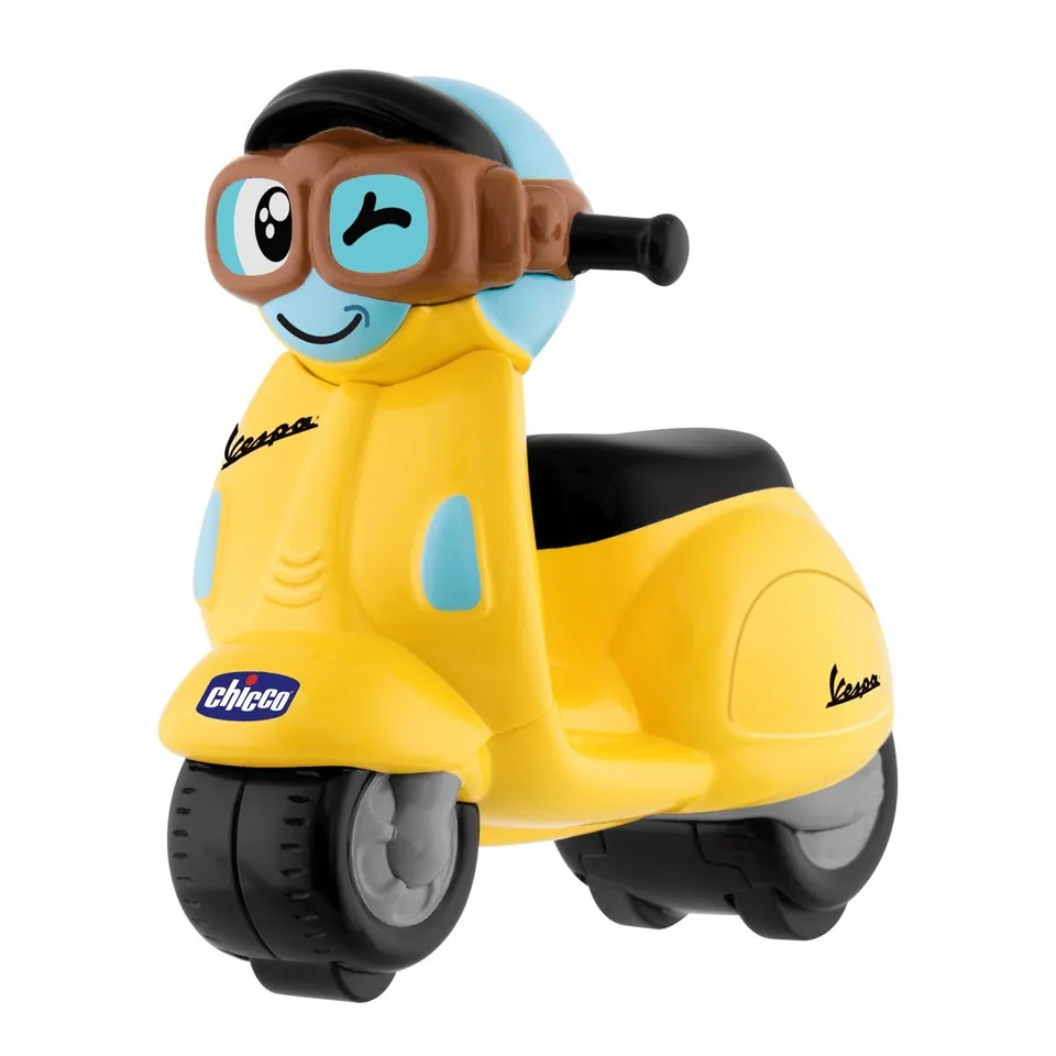 chicco-vespa-mini-rennauto-turbo-touch-gelb-r-ckzug image 1