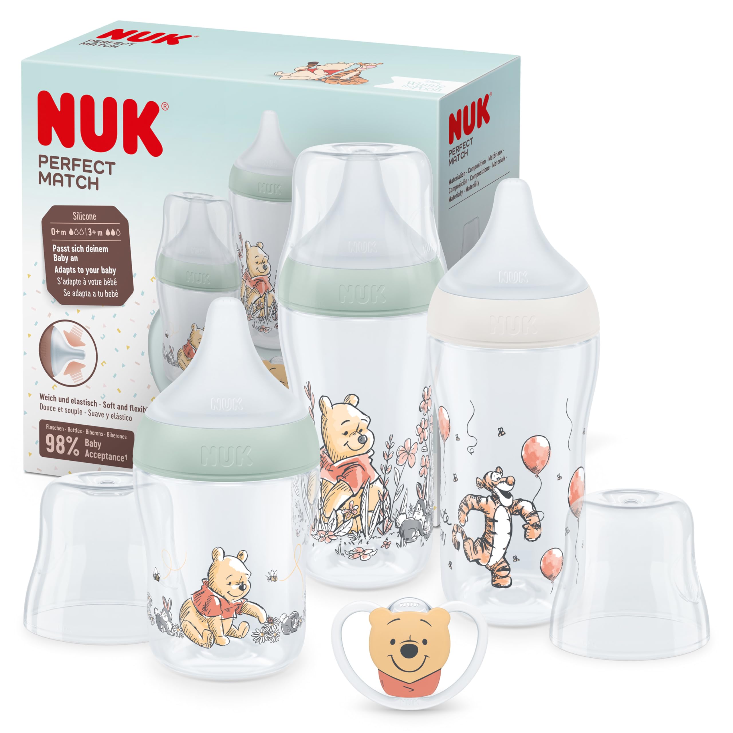 nuk-perfect-match-babyflaschenset-winnie-puuh-4-teilig-ab-0-monate image 1