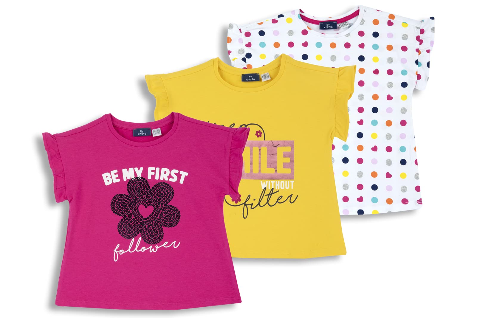 chicco-m-dchen-t-shirt-3er-set-kurzarm-aus-100-baumwolle image 4