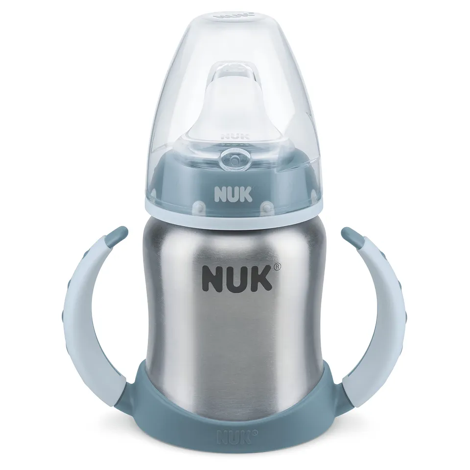 nuk-learner-cup-trinklernbecher-125-ml-aus-edelstahl-6-18-monate-blau image 1