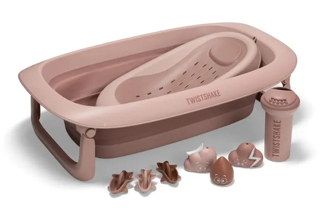 twistshake-babybadewanne-v2-set-faltbar-mit-badekissen-sp-ler-30l-bpa-frei-0-4-j image 1