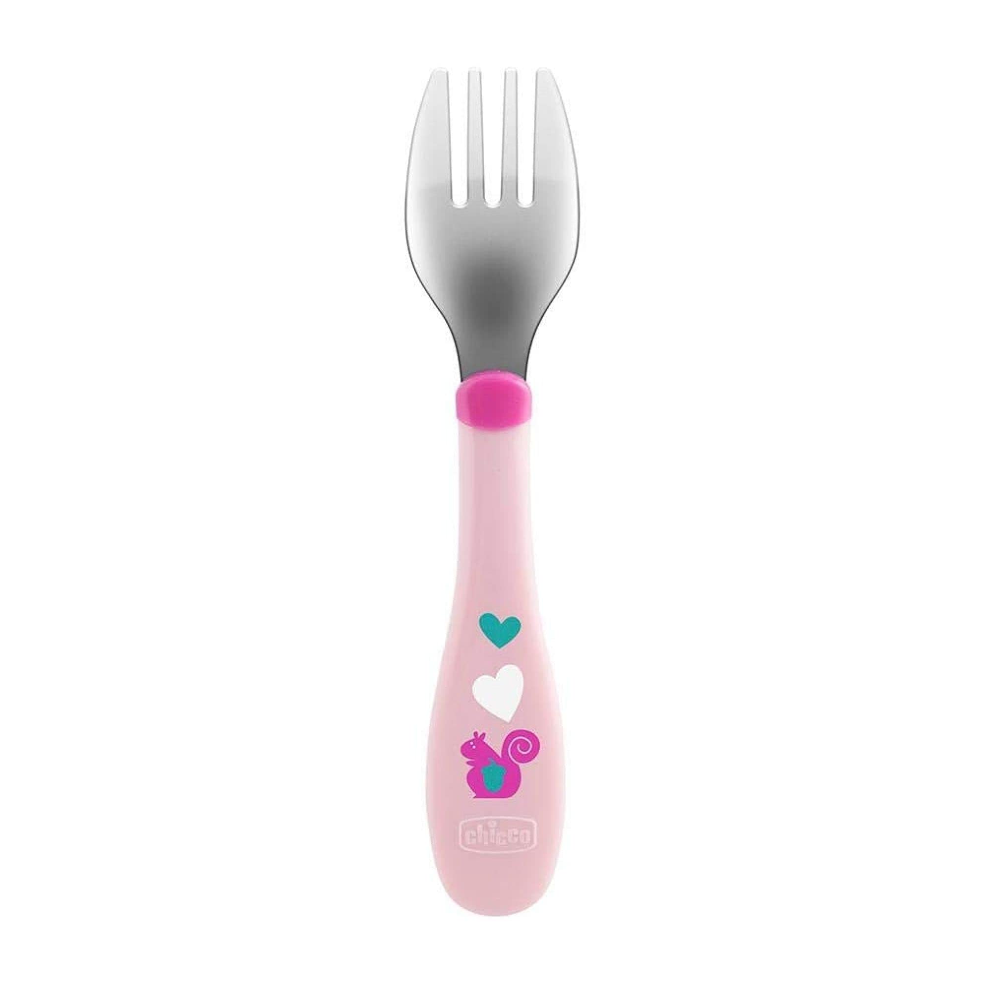 chicco-edelstahl-besteck-set-rosa-18m-gabel-l-ffel-f-r-kleinkinder image 2