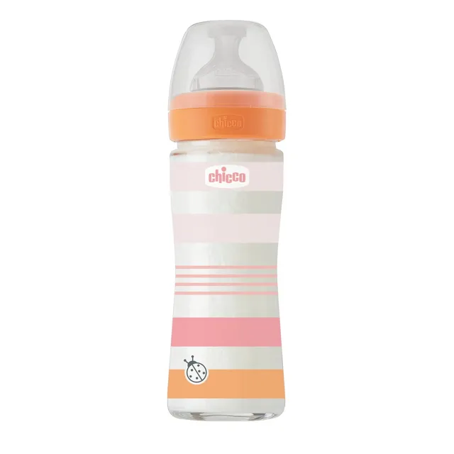 chicco-babyfl-schchen-well-being-glas-240-ml-normaler-fluss-0m-silikon-rosa image 1