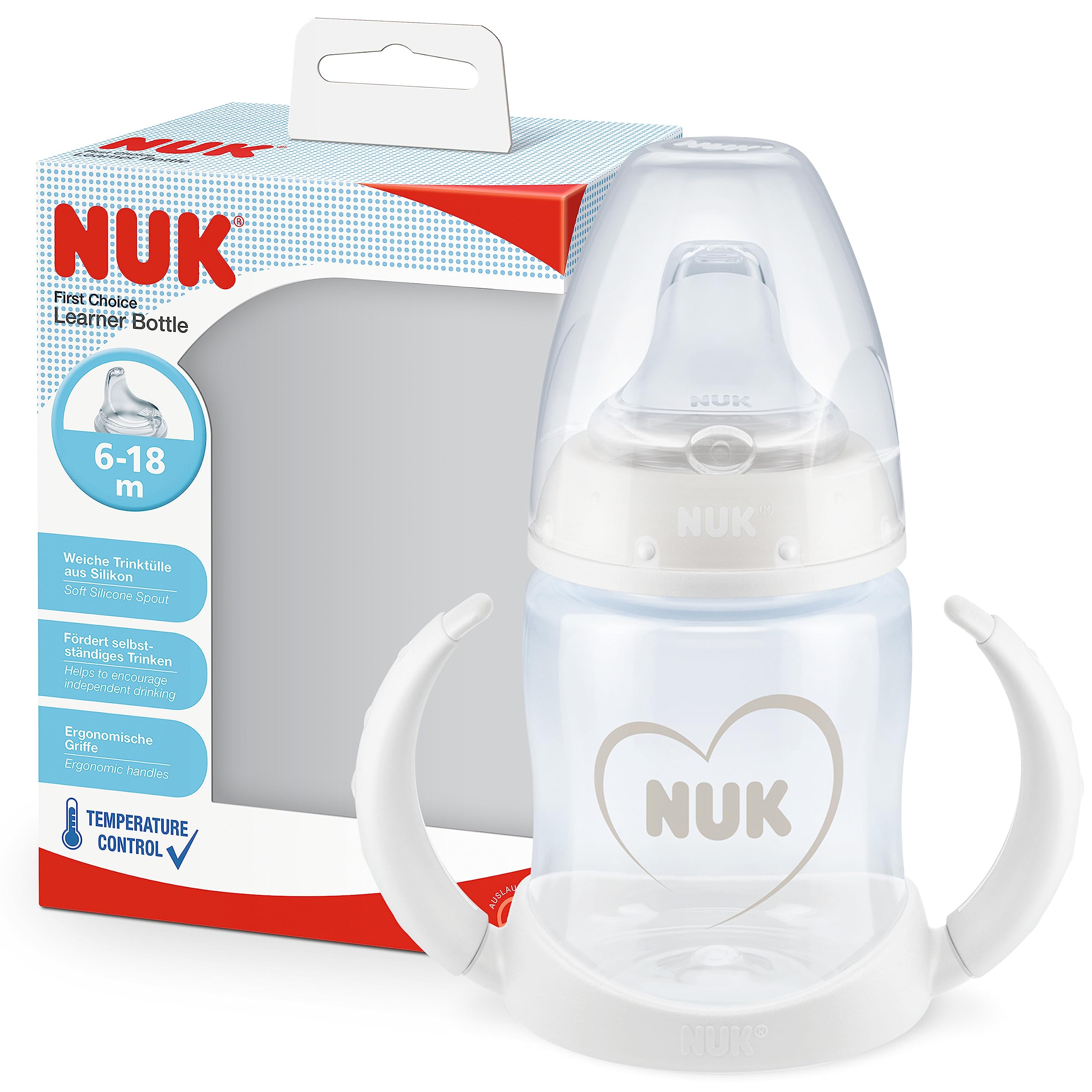 nuk-first-choice-trinklernflasche-150-ml-silikon-herz-6-18-monate image 1