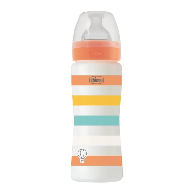 chicco-well-being-babyflasche-330-ml-4-monate-schneller-fluss-orange image 1