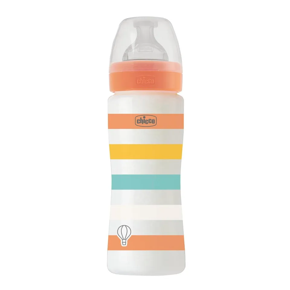 chicco-well-being-babyflasche-330-ml-4-monate-schneller-fluss-orange image 1