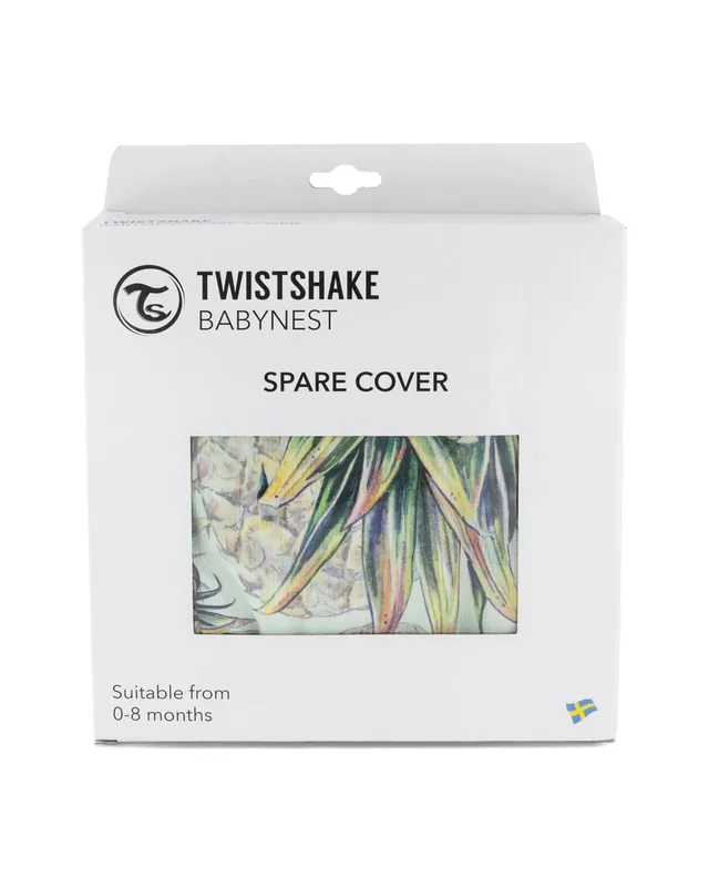 twistshake-bezug-f-r-babynest-aus-100-baumwolle-ananas-muster-mintfarben-passend image 1