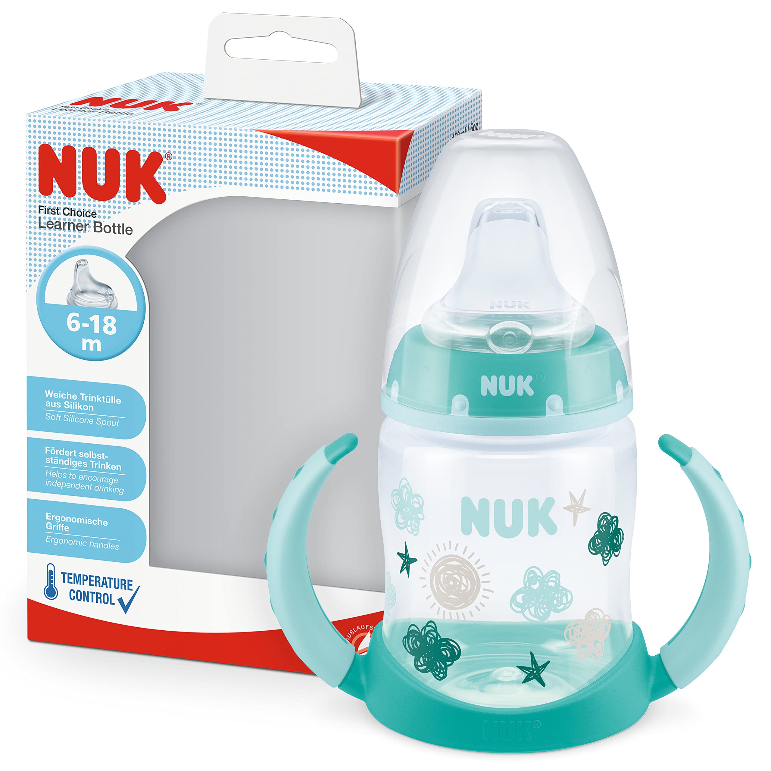 nuk-first-choice-trinklernflasche-temperature-control-150-ml-wolke image 1