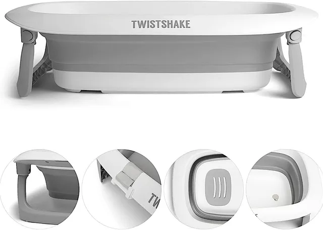 twistshake-faltbare-babybadewanne-30-l-0-m-grau-wei-79-5-x-47-5-cm image 1