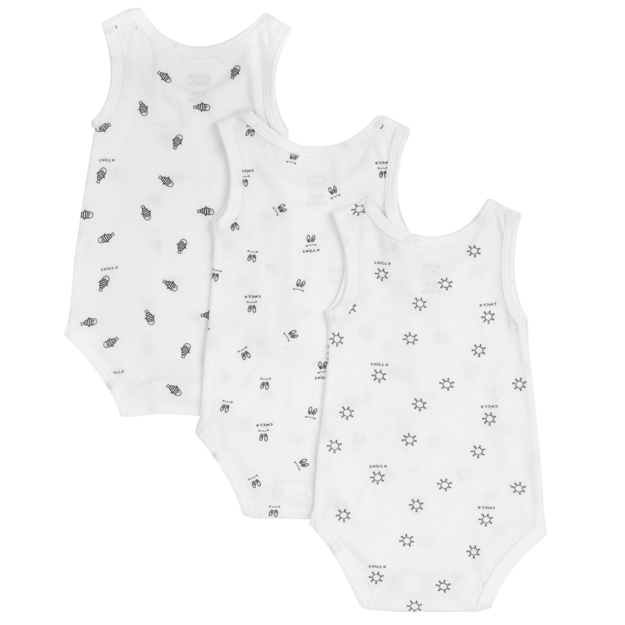 chicco-baby-body-set-ohne-rmel-3er-set-aus-weicher-baumwolle-mit-praktischer-ffn image 2