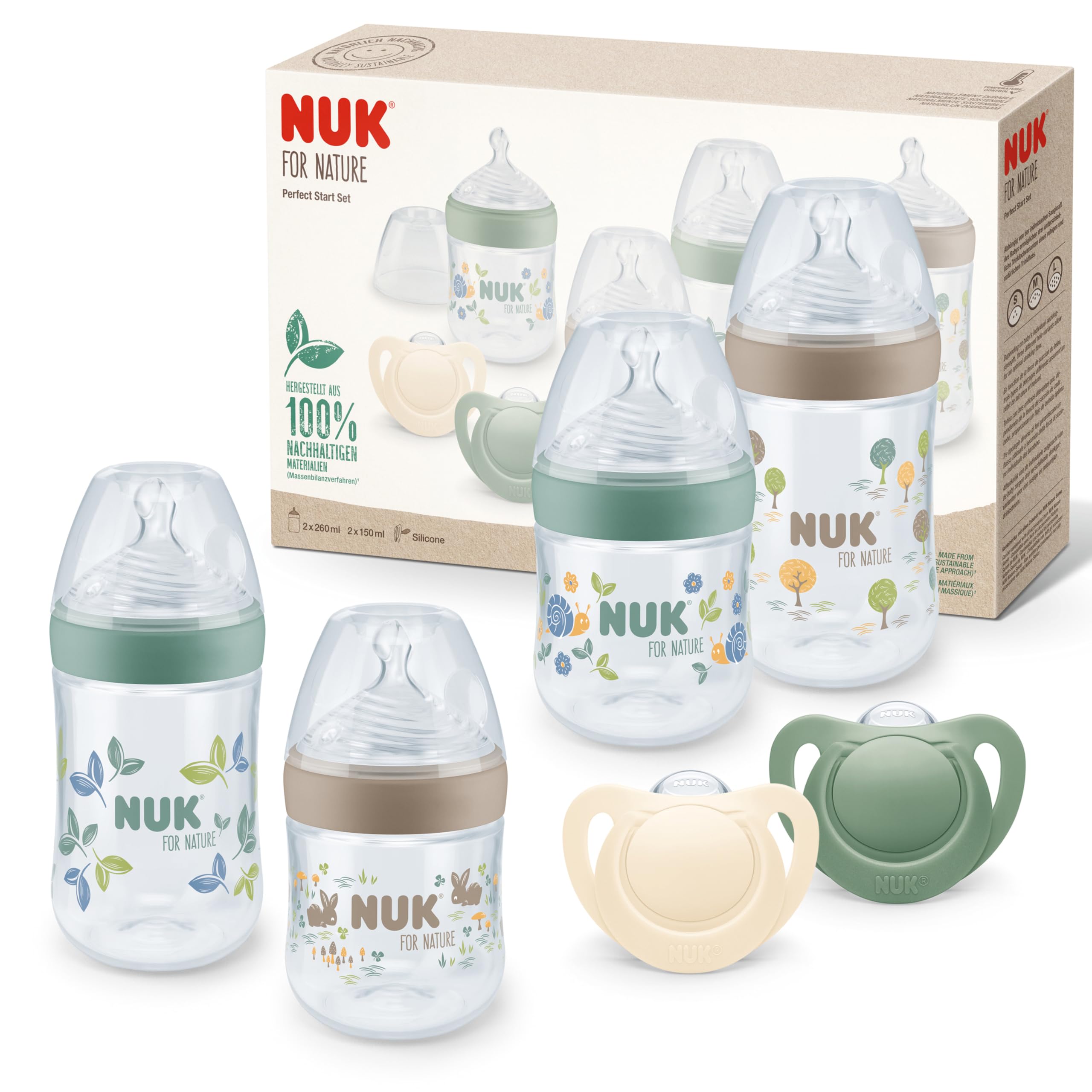 nuk-for-nature-perfect-start-set-babyflaschen-und-schnuller-0-6-monate-100-nat-r image 1