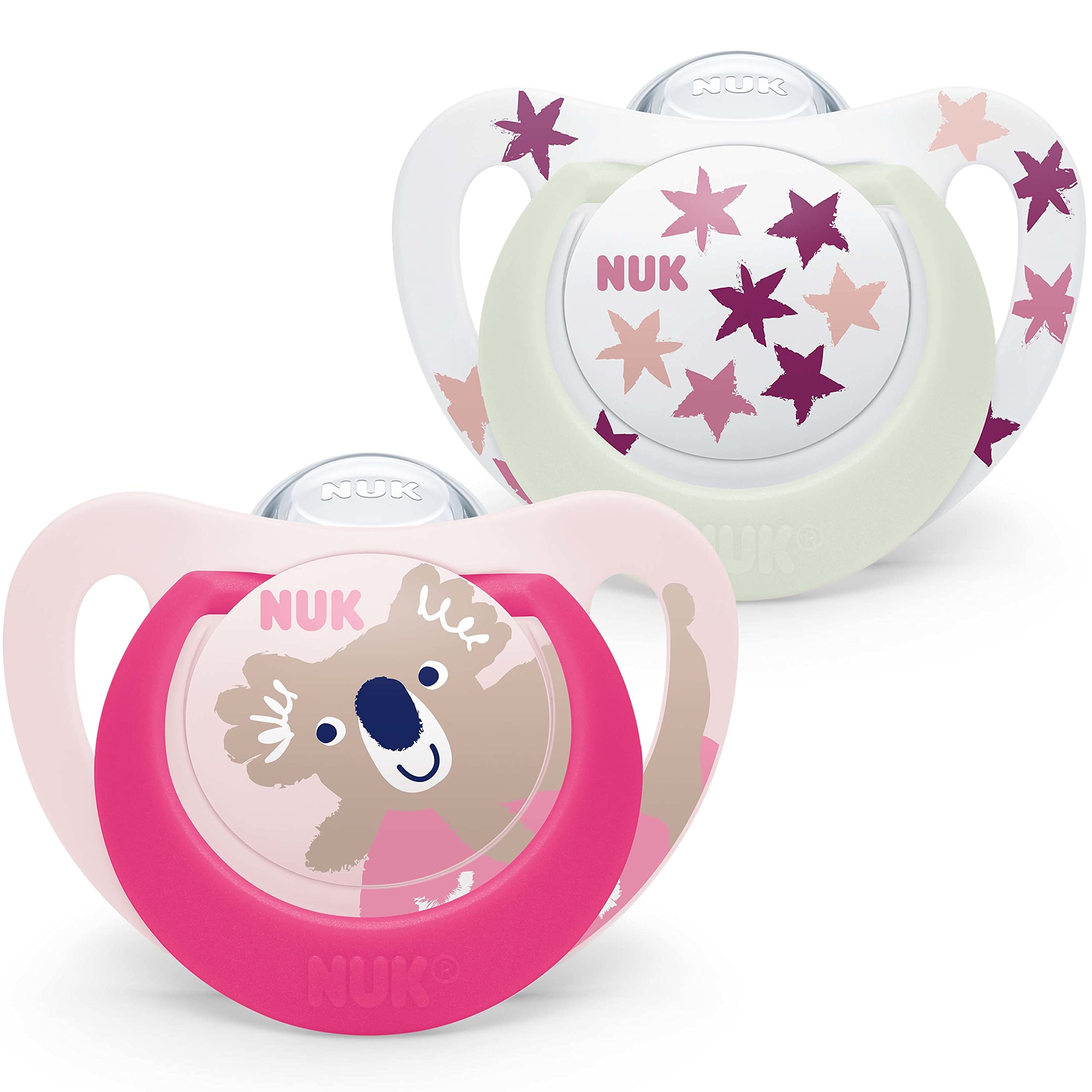 nuk-star-babyschnuller-6-18-monate-day-night-silikon-pink-koala-2-st-ck image 1