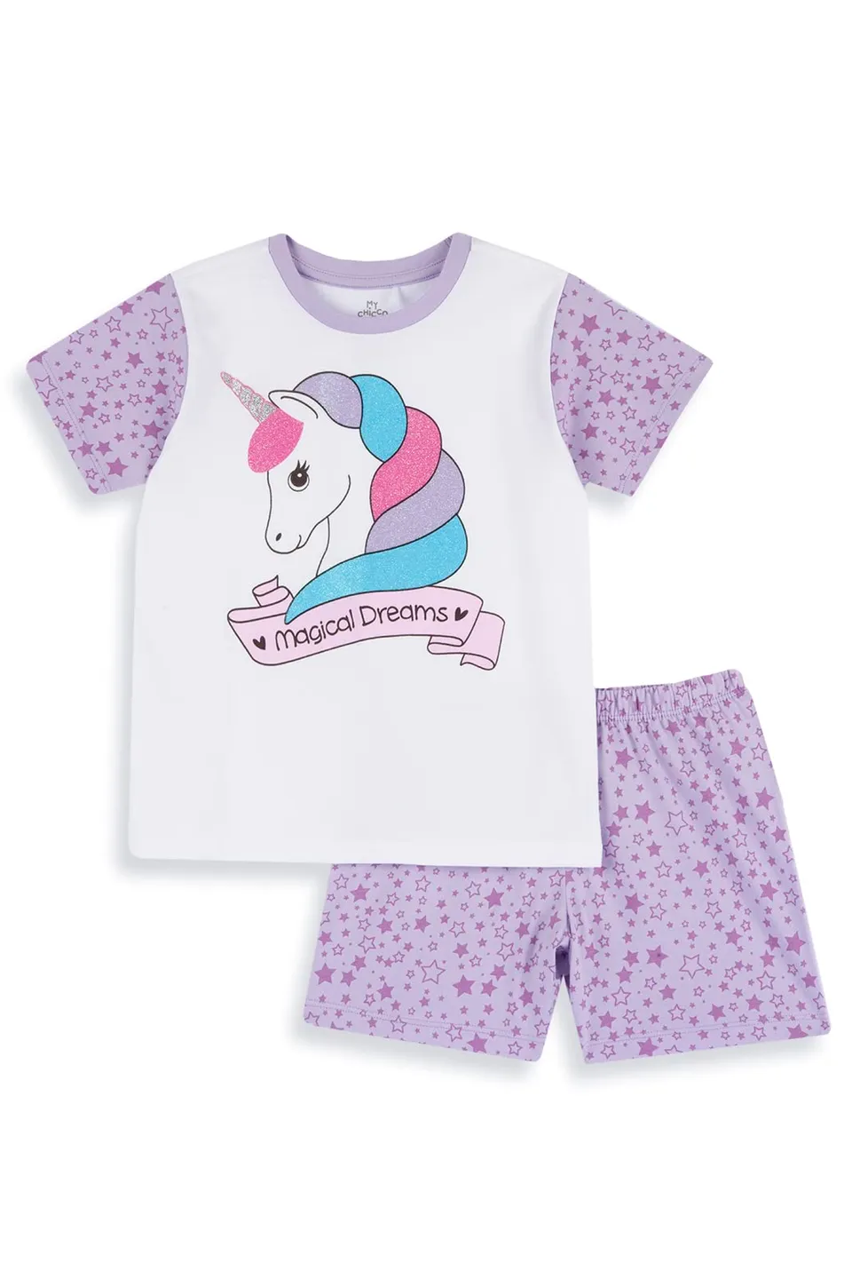 chicco-kurzer-pyjama-einhorn-baumwolle-m-dchen-gr-92 image 1