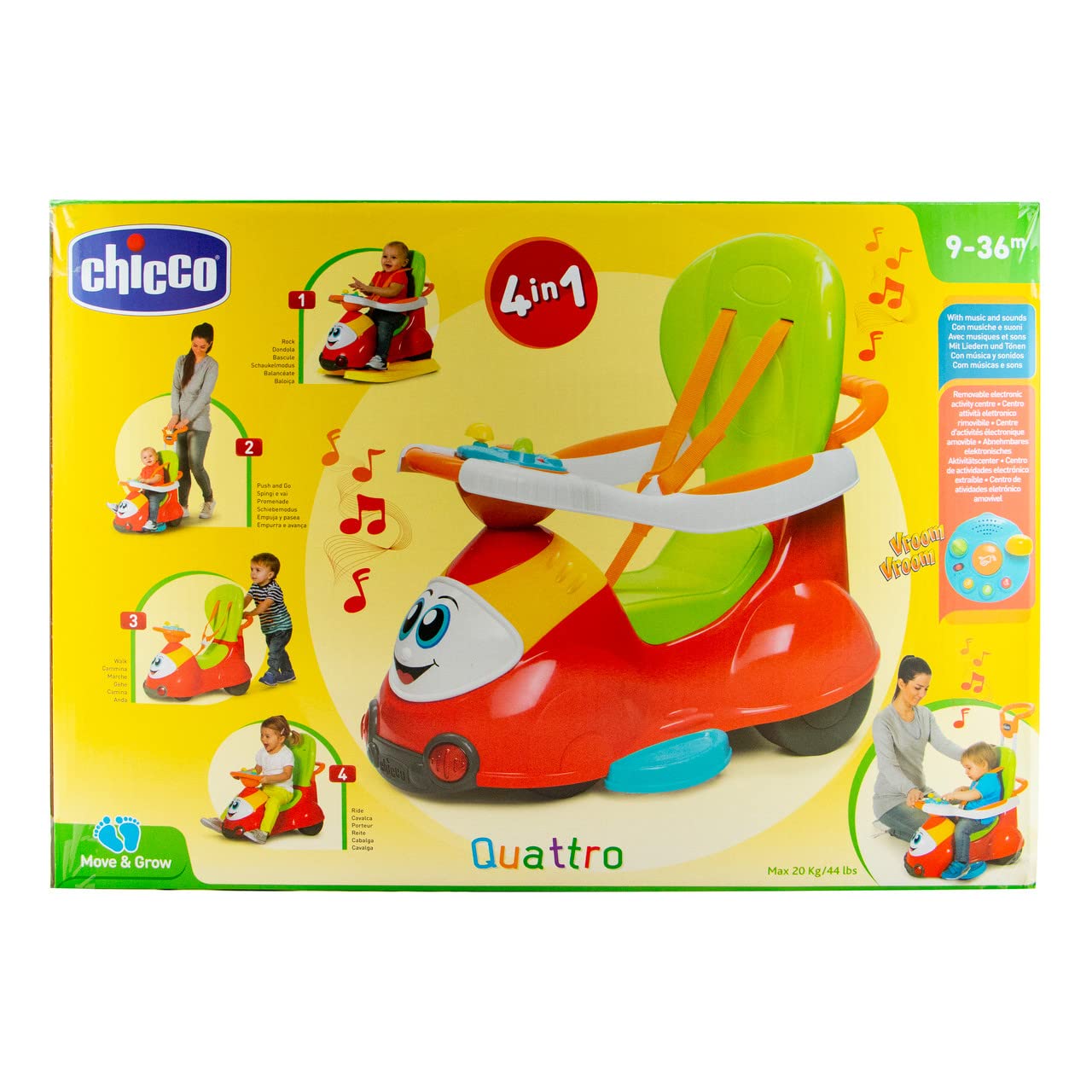 chicco-quattro-4-in-1-aufsitzauto-rutscher-schaukel-lauflernhilfe-mit-elektronik image 6