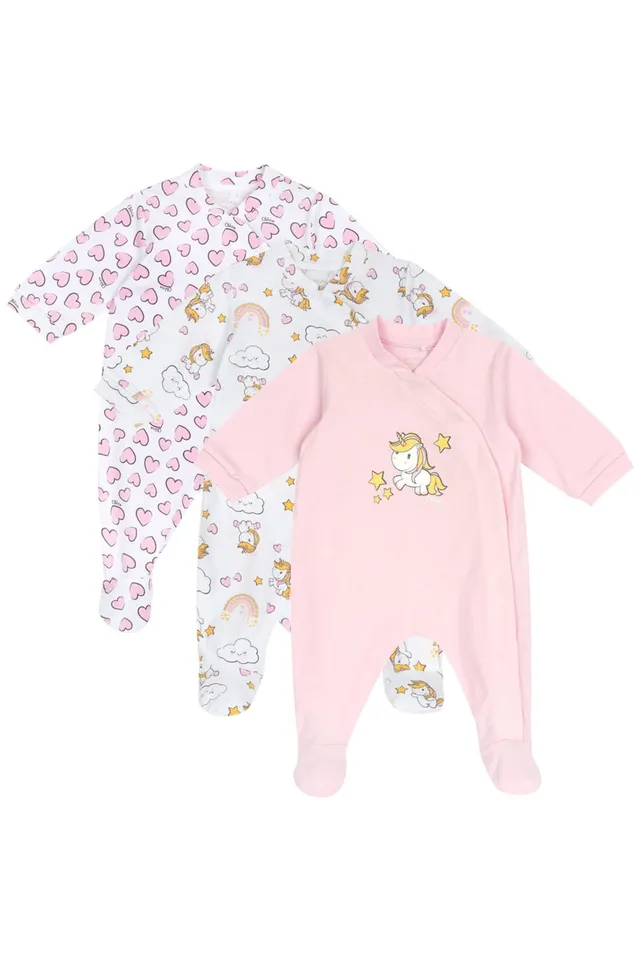 chicco-baby-strampler-3er-set-f-r-m-dchen-100-baumwolle-mit-f-en-0-3-monate image 1