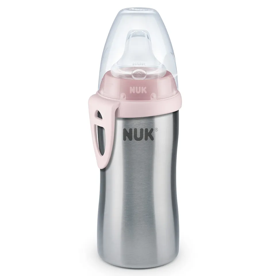 nuk-active-cup-trinklernflasche-aus-edelstahl-215-ml-ab-12-monaten-auslaufsicher image 1