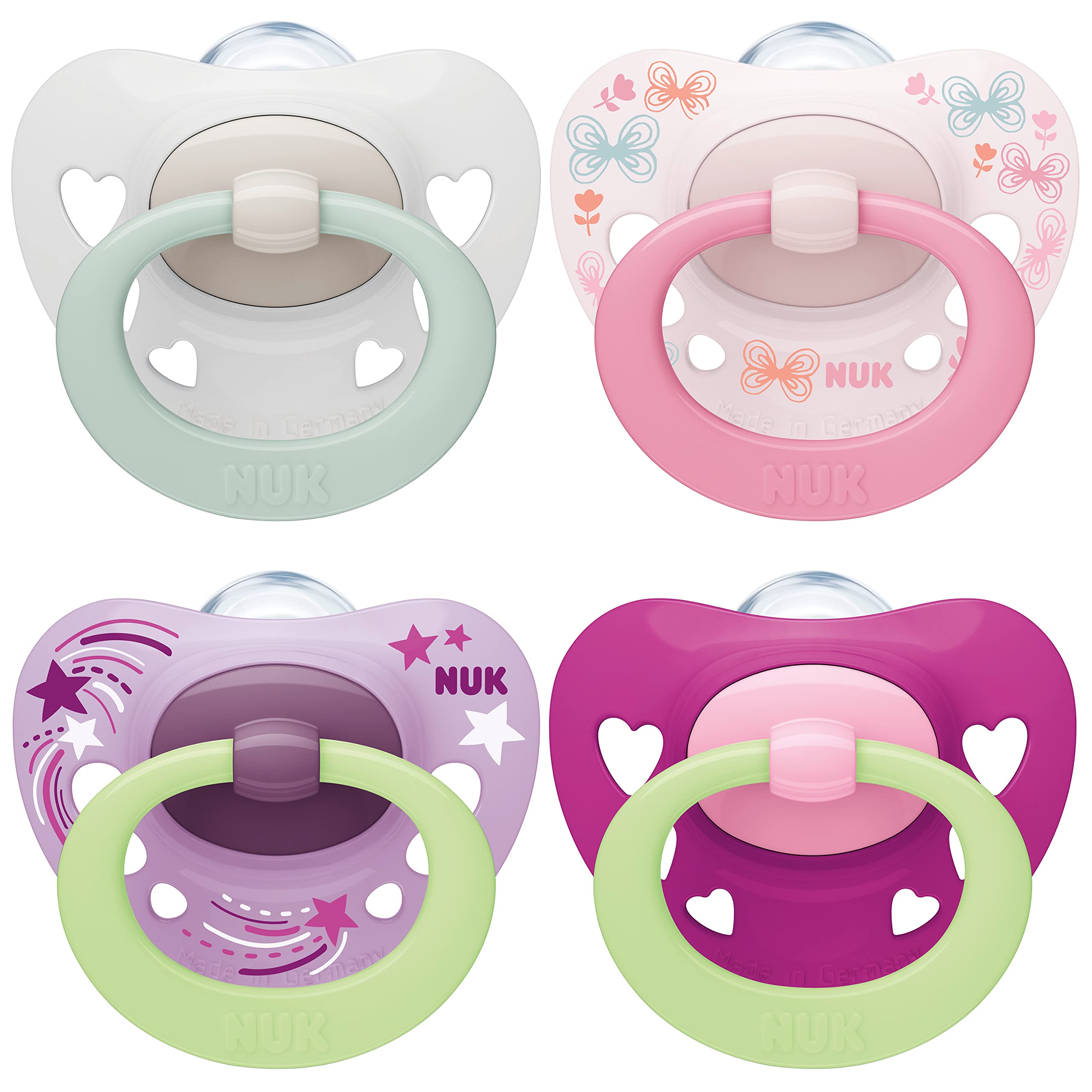 nuk-signature-schnuller-4er-set-2x-signature-night-mit-leuchteffekt-silikon-0-6- image 1