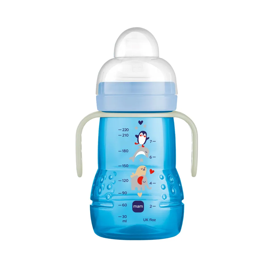 mam-trainer-night-trinklernbecher-220-ml-4m-elefant-mit-leuchtgriff image 1