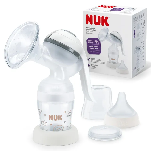 nuk-handmilchpumpe-mit-weichem-silikonkissen-ergonomischem-pumphebel-und-perfect image 1