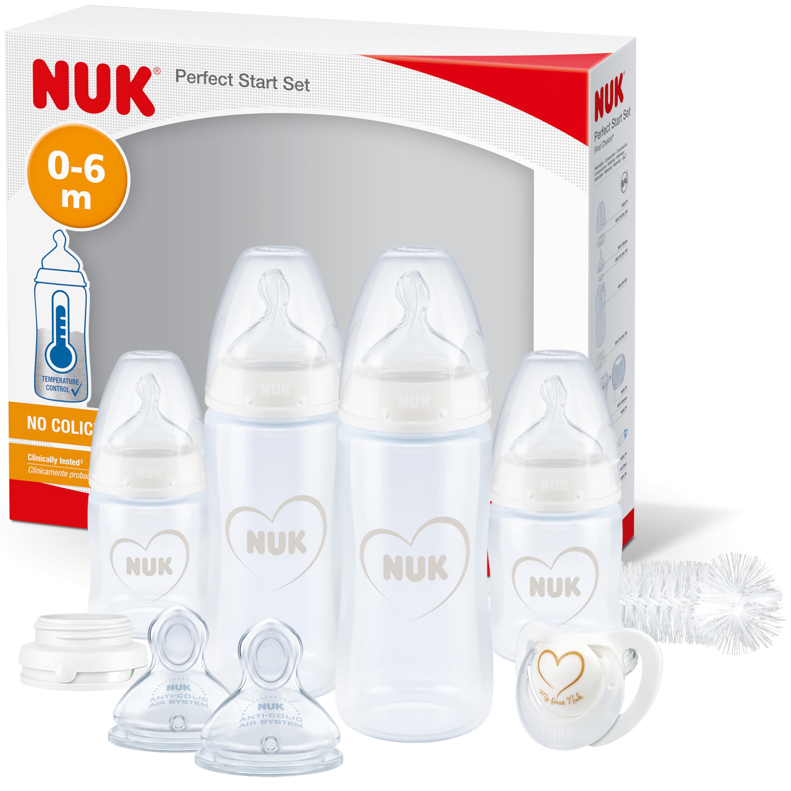 nuk-perfect-start-first-choice-babyflaschen-set-10-teilig-0-6-monate-grau-wei image 1