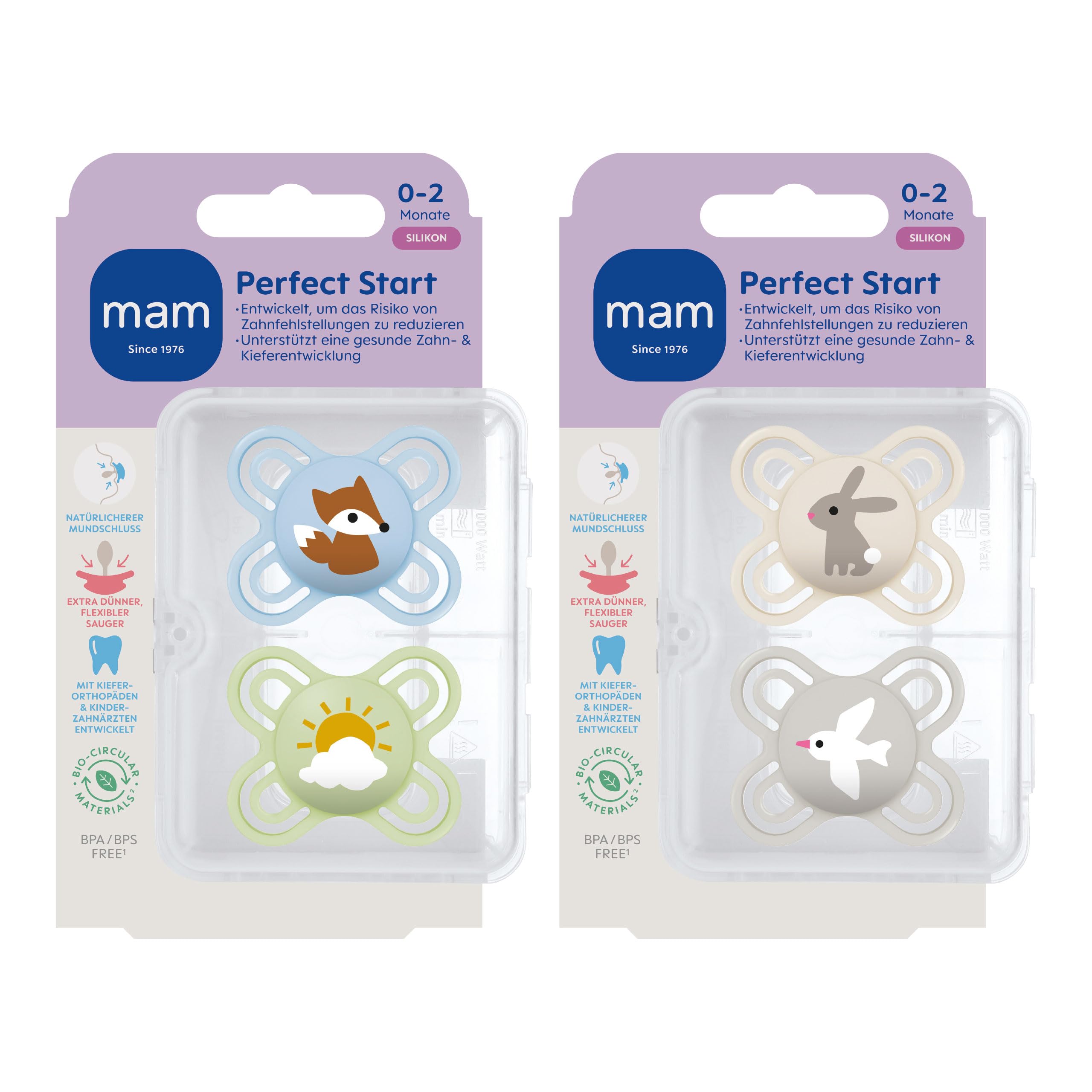 mam-perfect-start-schnuller-0-2-monate-silikon-fuchs-hase-m-we-4-st-ck image 2