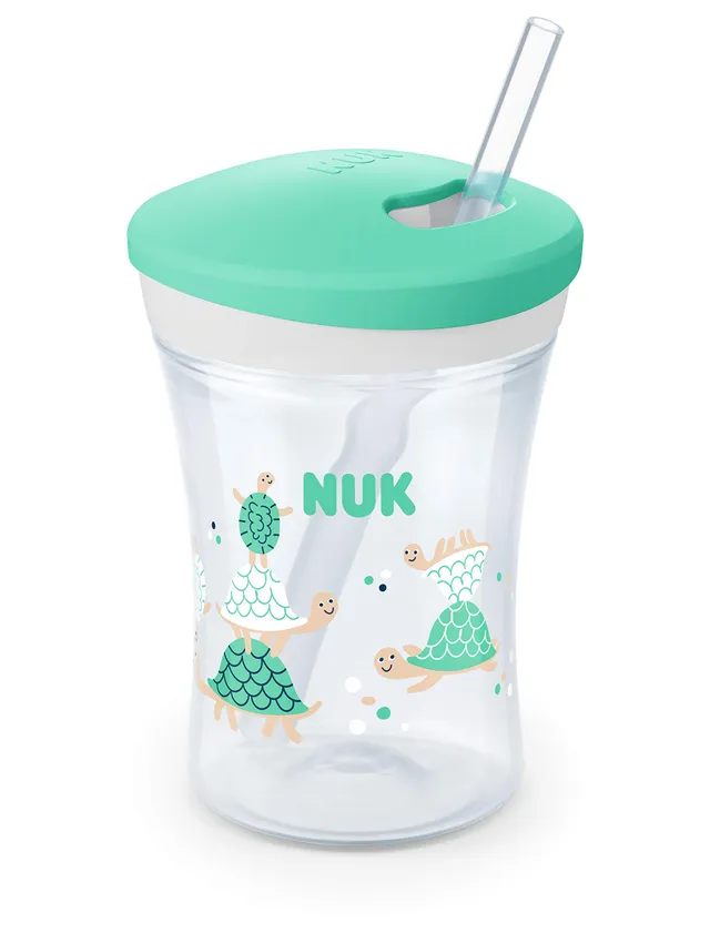 nuk-action-cup-trinklernflasche-mit-weichem-trinkhalm-230-ml-schildkr-ten-gr-n-1 image 1