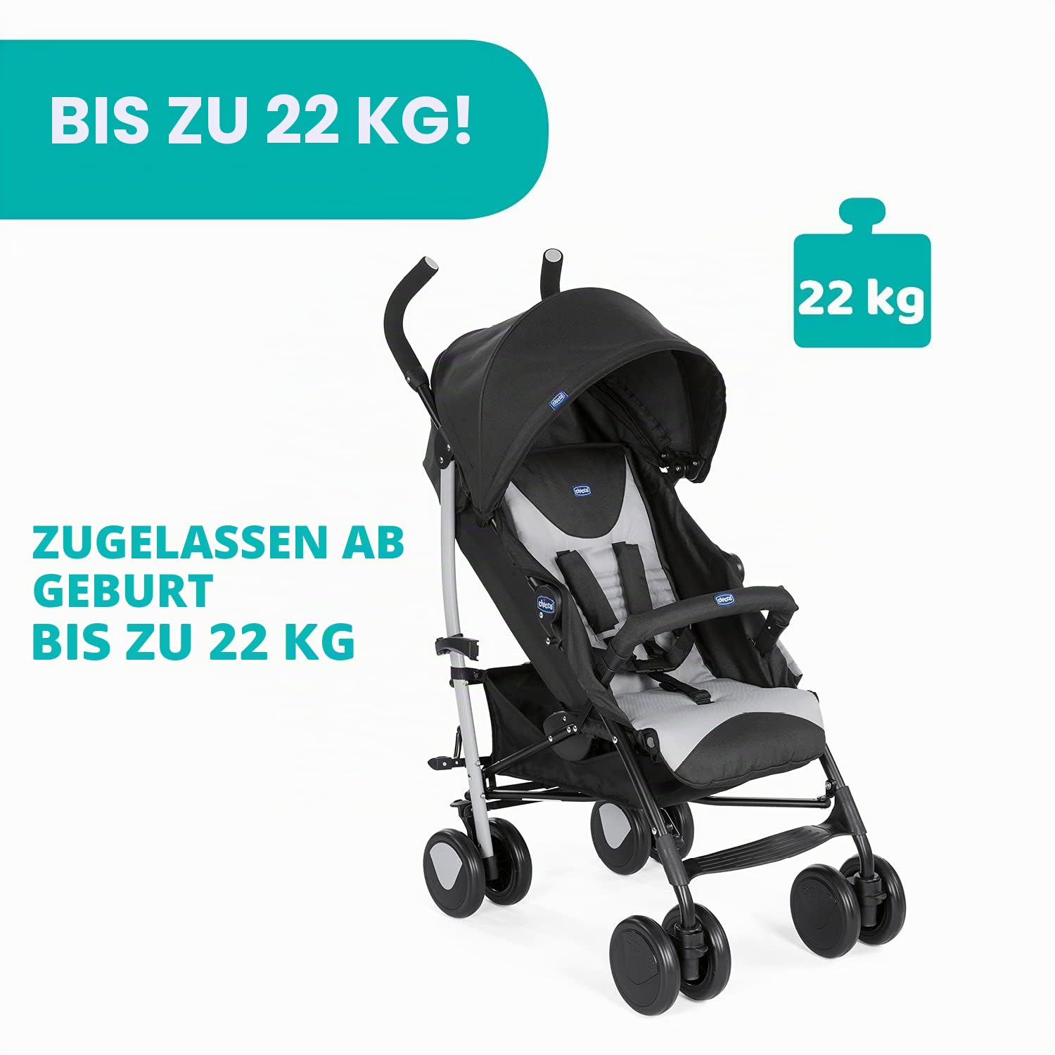 chicco-echo-leichter-zusammenklappbarer-kinderwagen-0-monate-bis-22-kg-kompakter image 3