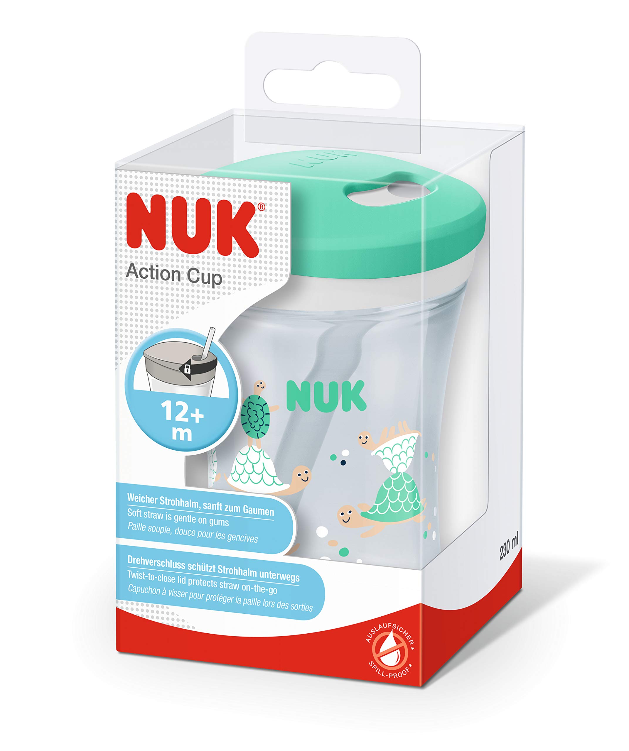 nuk-action-cup-trinklernflasche-mit-weichem-trinkhalm-230-ml-schildkr-ten-gr-n-1 image 2