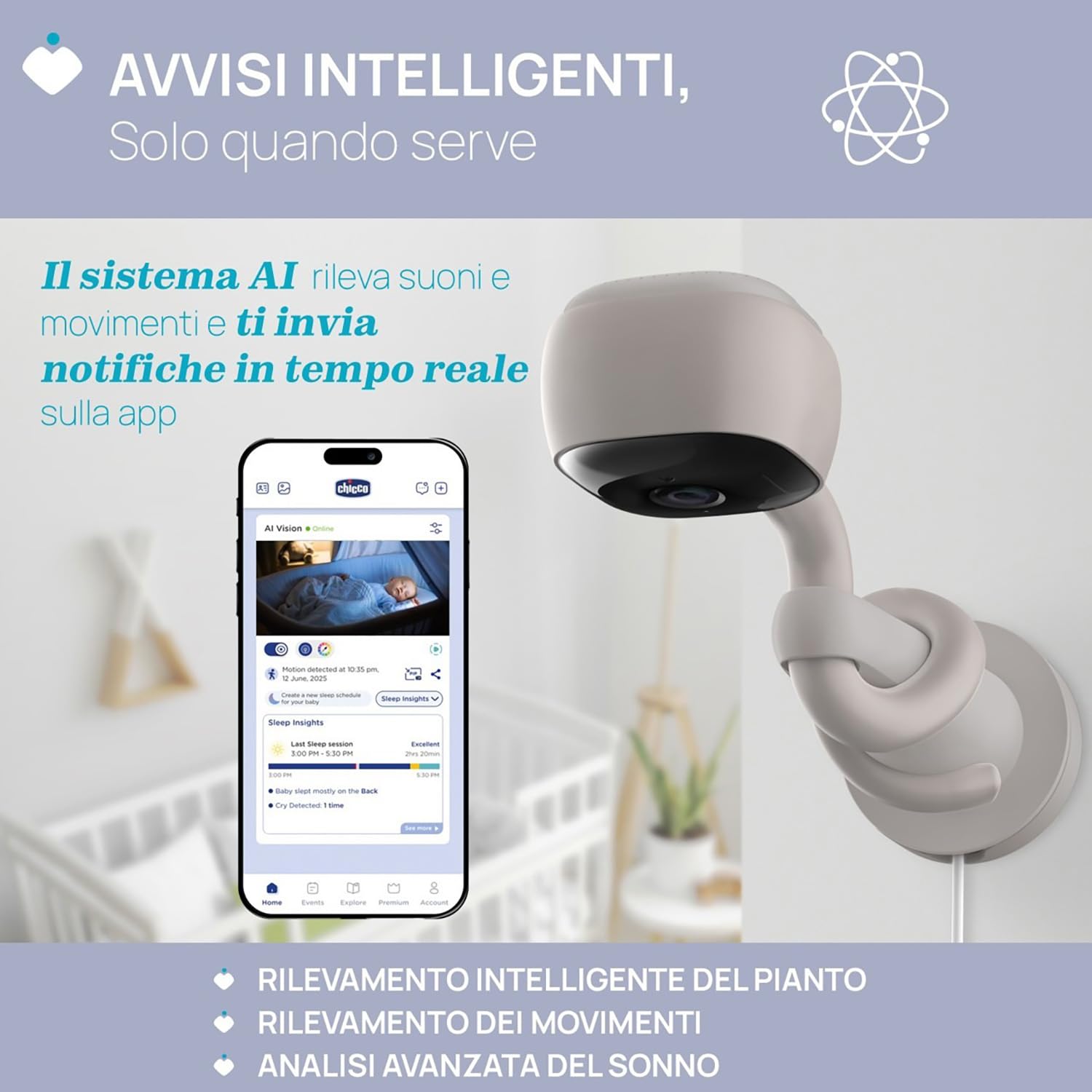 chicco-video-babyphone-wi-fi-smart-ai-2k-uhd-kamera-infrarot-nachtsicht-app-smar image 4
