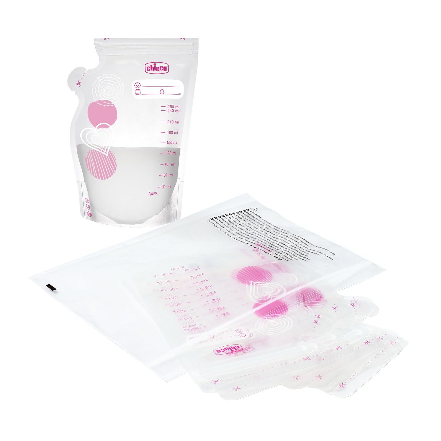 chicco-milchbeutel-30-st-ck-auslaufsicher-250-ml-mit-ausguss image 2