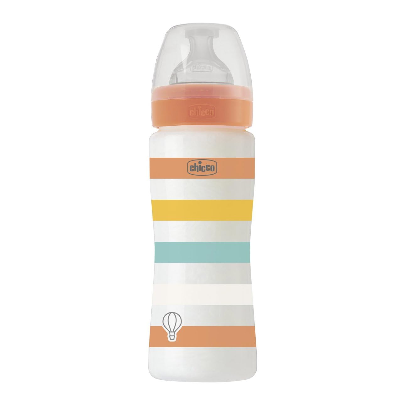 chicco-well-being-babyflasche-330-ml-4-monate-schneller-fluss-orange image 1