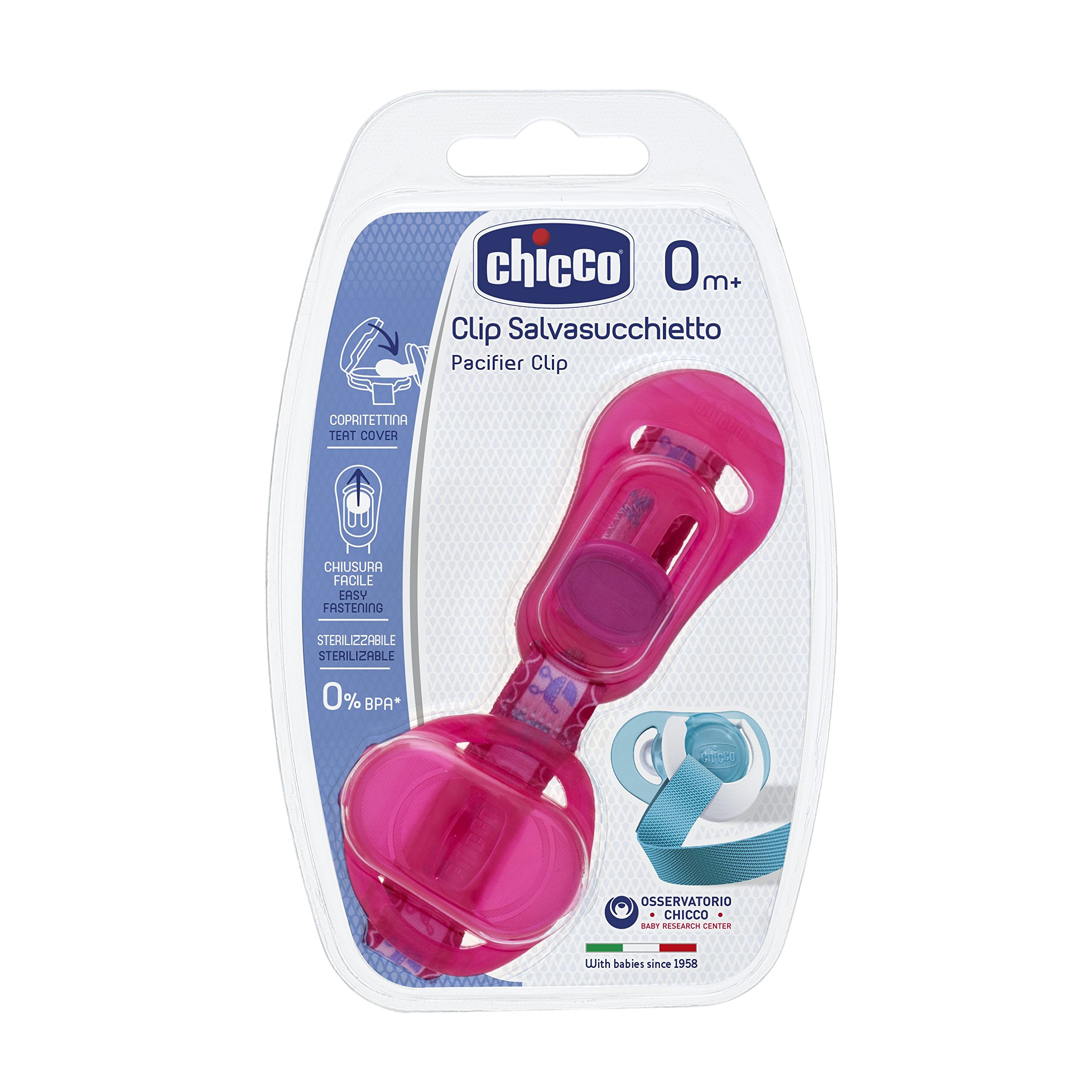 chicco-schnullerband-mit-saugerschutz-und-clip-rosa image 1