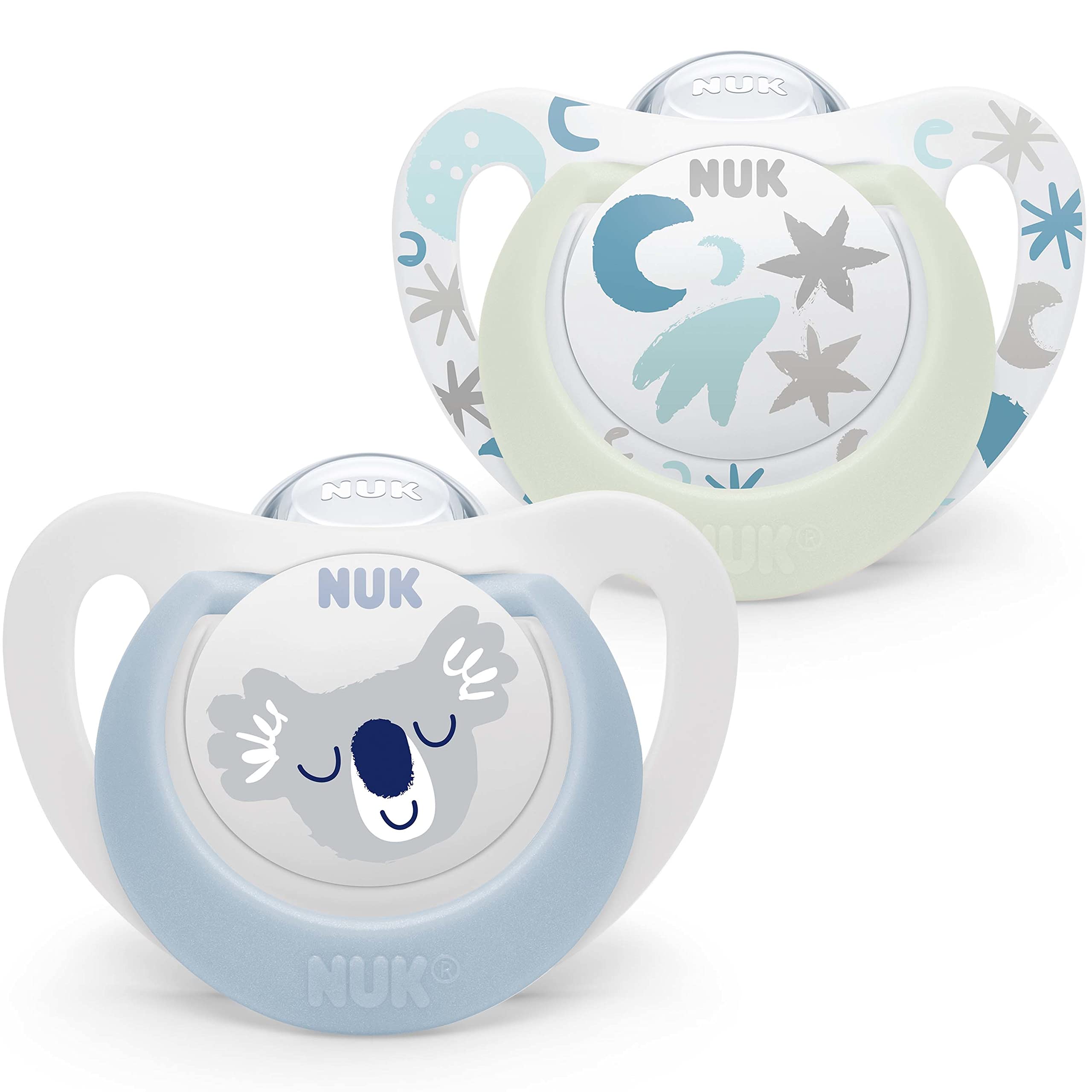 nuk-star-day-night-babyschnuller-0-6-monate-silikon-blue-koala-2-st-ck image 1