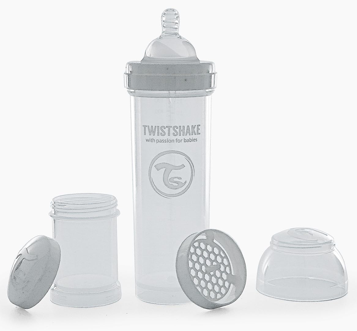twistshake-anti-kolik-babyflasche-330-ml-mit-milchpulverbeh-lter-und-mixer-wei image 1