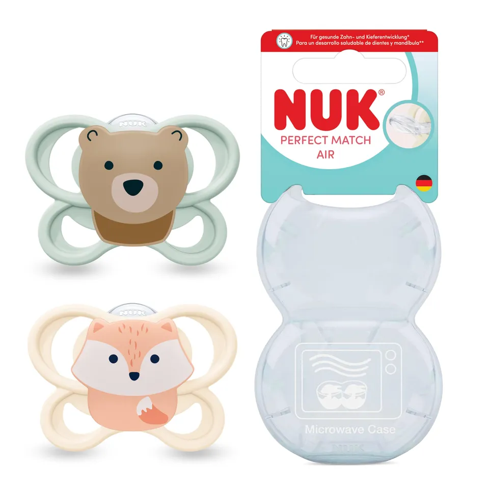 nuk-perfect-match-air-baby-schnuller-0-6-monate-kiefergerechte-silikon-schnuller image 1