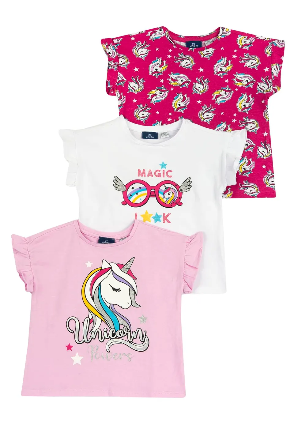 chicco-m-dchen-t-shirt-3er-set-kurzarm-aus-100-baumwolle image 1