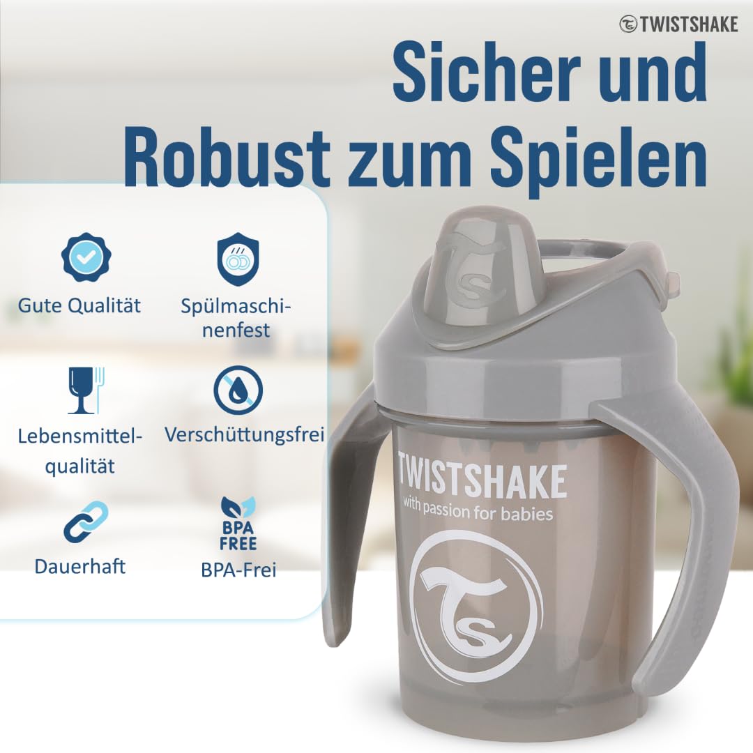 twistshake-mini-cup-230-ml-auslaufsicherer-schnabelbecher-mit-fruchtmixer-grau image 3